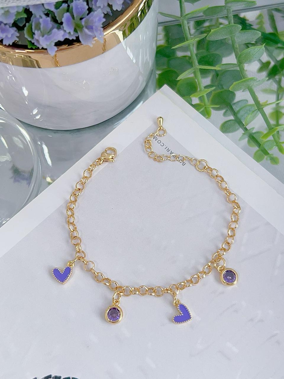 Pulsera Corazón y Perlas