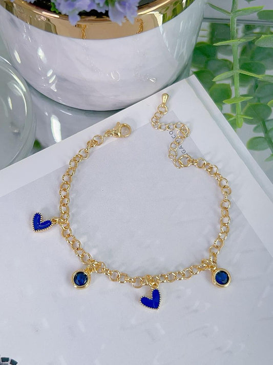 Pulsera Corazón y Perlas